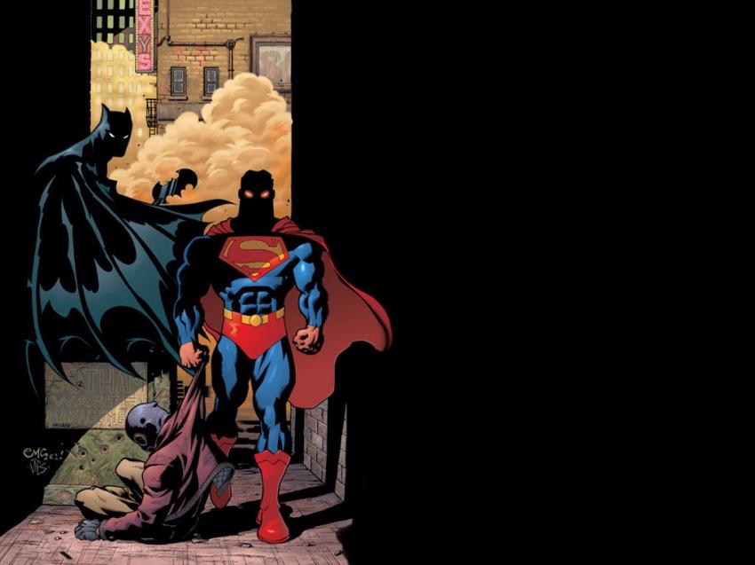 Superman and batman in the Shadows