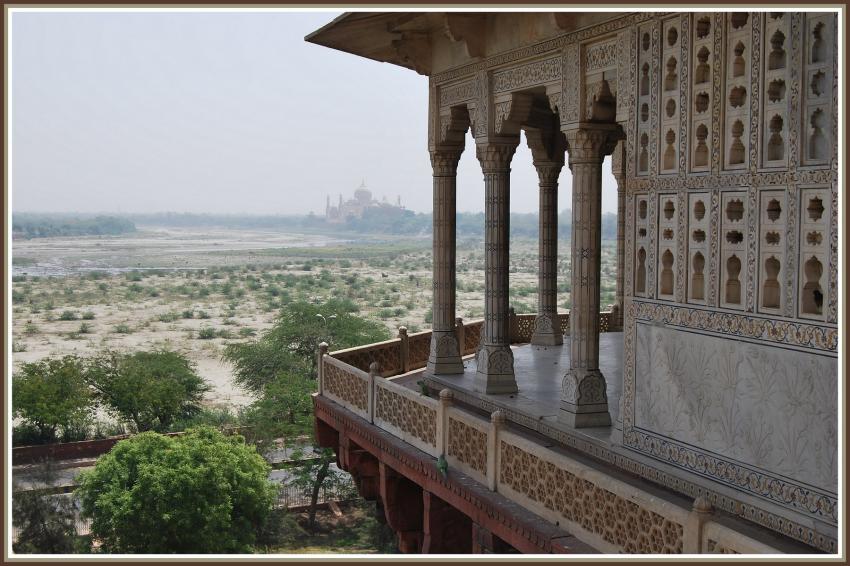 Agra - Sur un balcon du fort