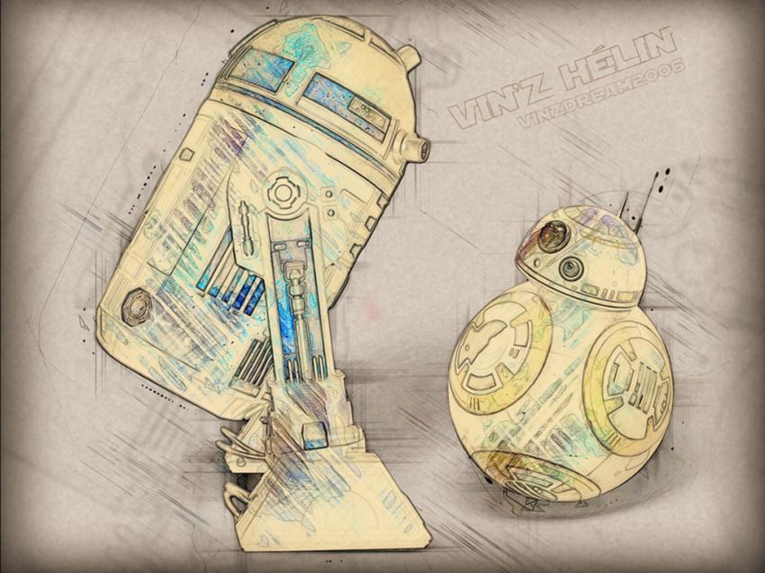 R2d2 And Bb8 by vinzdream2006