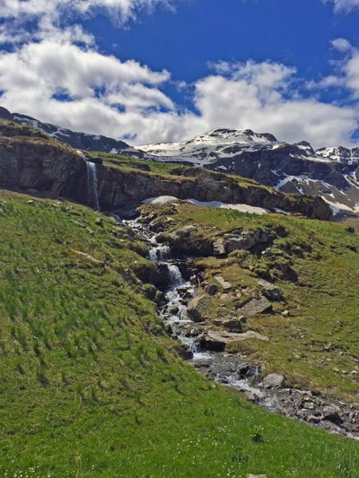 Cascade et Prairie à Freissinières, Parc National 